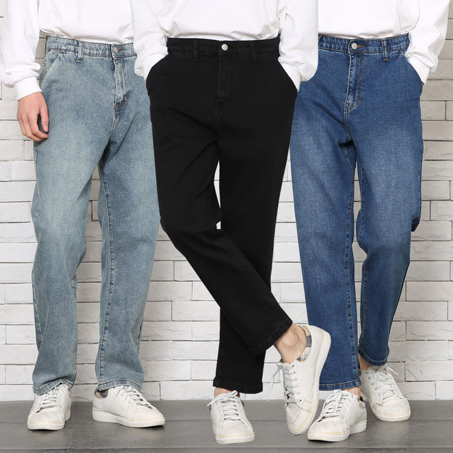 남자 청바지 테이퍼드 4컬러 히든밴딩 스판데님