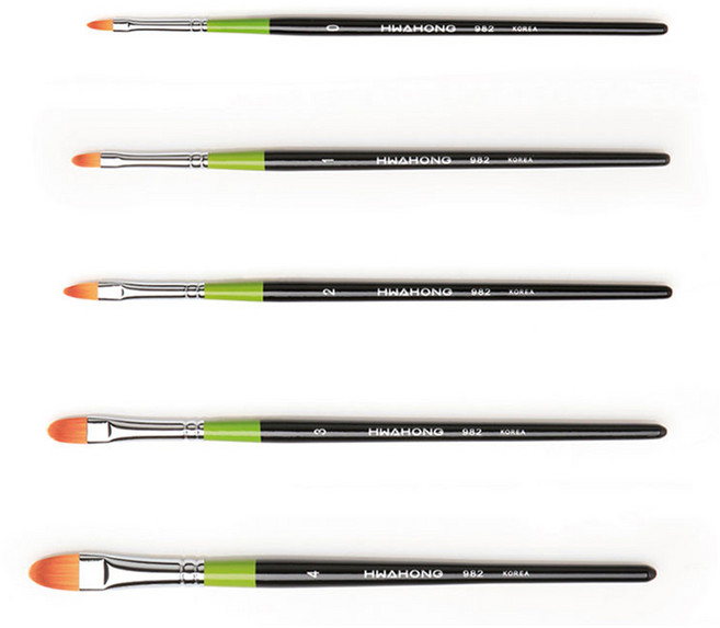 화홍 디자인붓 982 인조모 페인팅 컨실러브러쉬 메이크업브러쉬, 1개, 1호