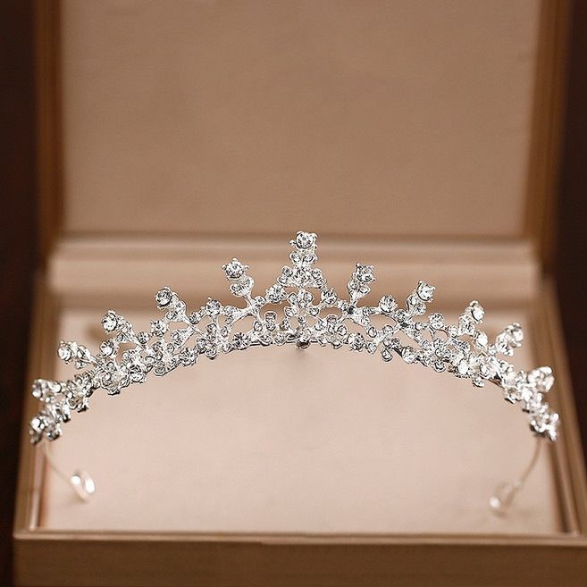 티아라큐빅 웨딩 왕관 브라이덜샤워 공주 왕관머리띠, 티아라02, 1개