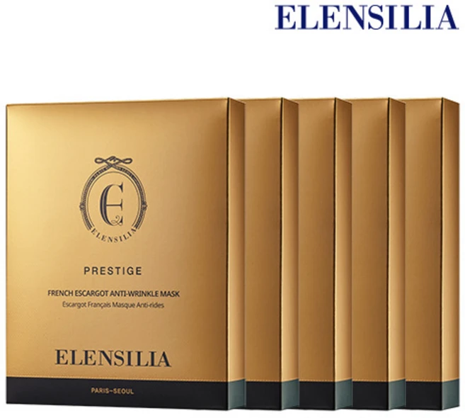 [엘렌실라] [정가150 000원] 프리스티지 에스카르고 안티링클 화이트닝 마스크 50매, 10개입, 5개 - 쿠팡