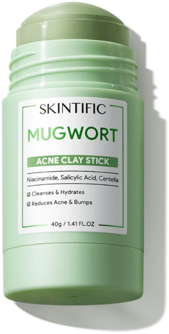 SKINTIFIC Mugwort Clay Mask Stick for Sensitive Skin 40g 스킨티픽 민감성 피부용 쑥 클레이 마스크스틱, 1개, 1개입