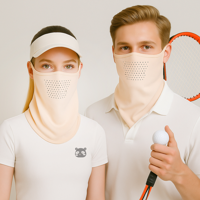 믿추 자외선차단 스포츠마스크 쿨마스크 골프 러닝 등산용, 스킨, 2개