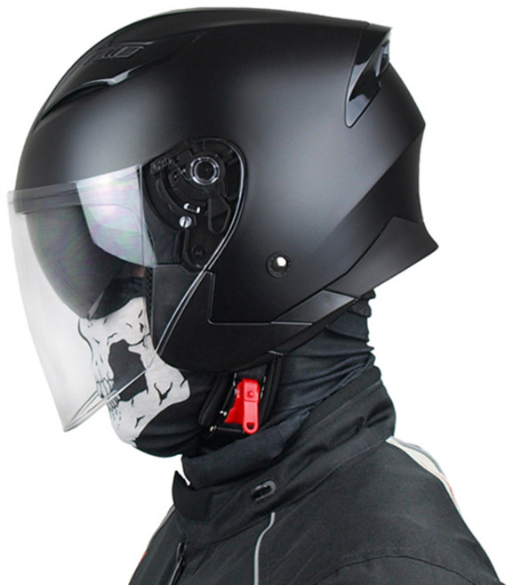 AXG OP01 클래식 오토바이 오픈페이스 헬멧 kc dot 인증, 무광검정