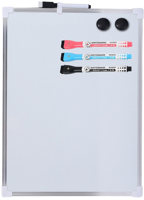 KCJ 양면 화이트 메모 보드 자석 마카펜 세트, 알루미늄