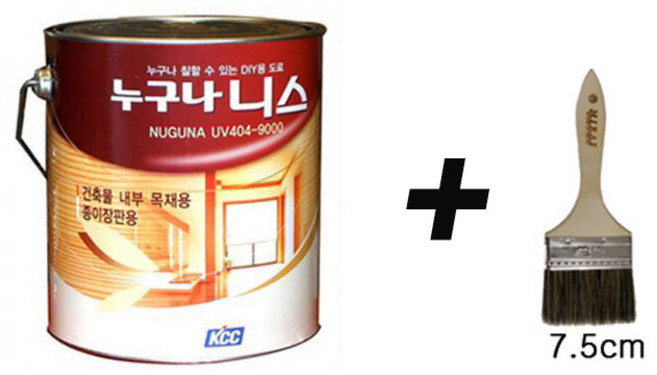 KCC정품 누구나니스 2L + 막붓3인치 세트., 1개