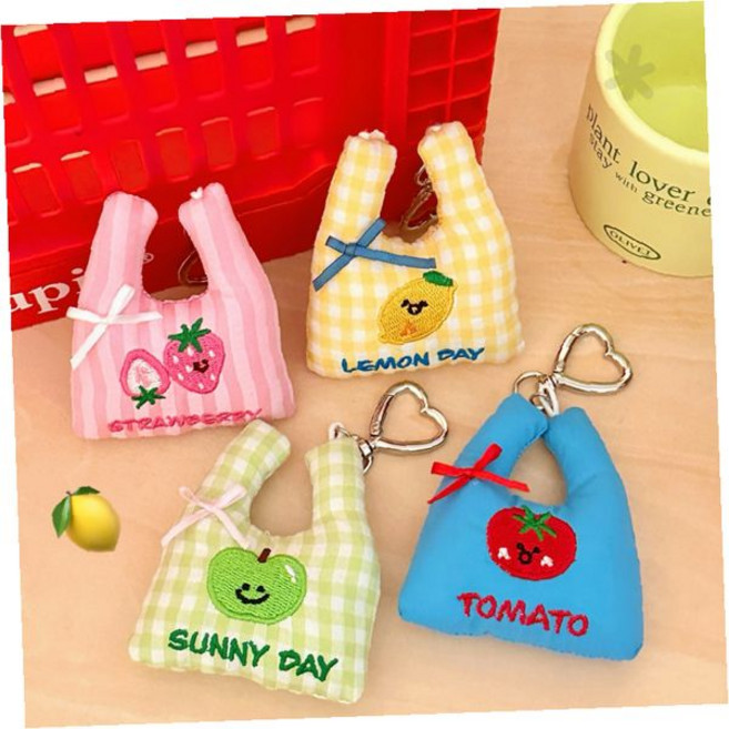 과일 채소 모양 미니 파우치 가방 하트 키링 열쇠고리 소품 수납 귀여운 디자인