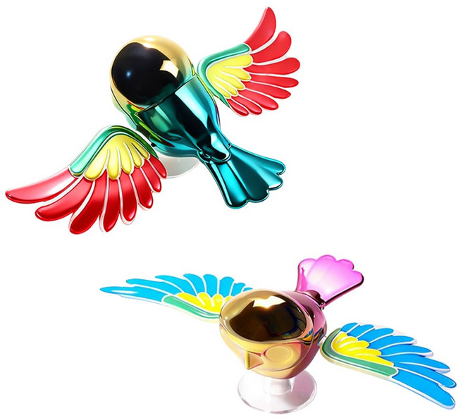 에코럭키 차량용 장식 날아가는 새 날개를 펄럭이는 재미난 익스테리어, 1개, 날아가는새-레드민트