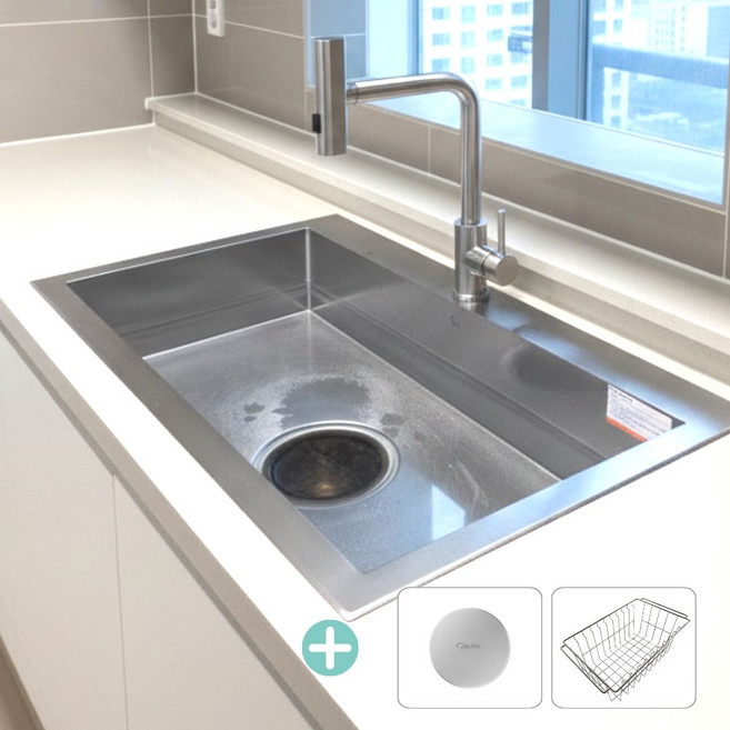 백조 사각싱크볼 고니 CECNRW8630 엠보 코팅 주방 씽크볼 교체 싱크대 리폼, 1개