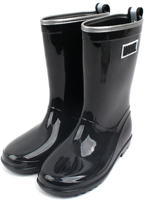 초등남아 발목높은 검정색 심플 마블 장화 편안한 조카선물 봄비