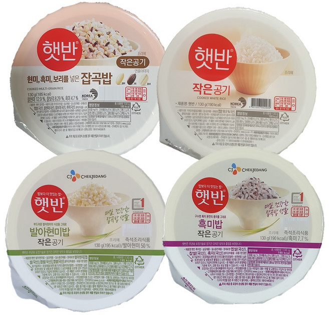 햇반 작은공기 4종 혼합, 4개, 130g