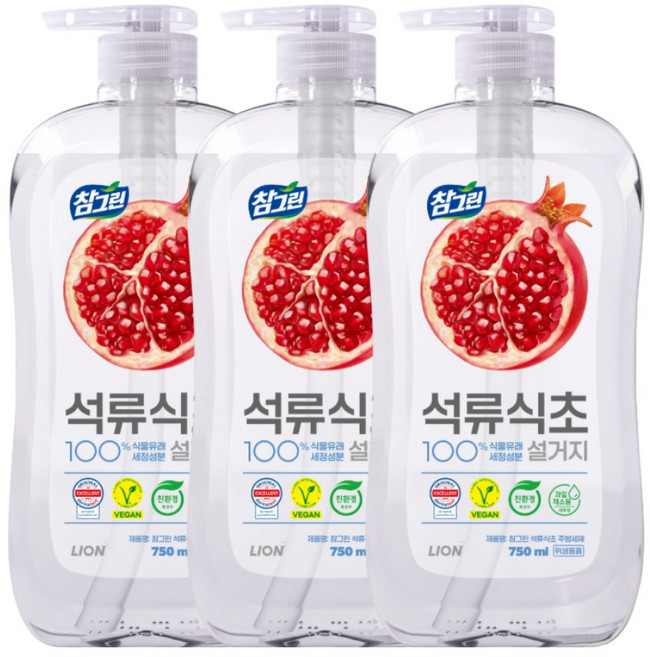 참그린 석류식초 설거지 주방세제 용기, 3개