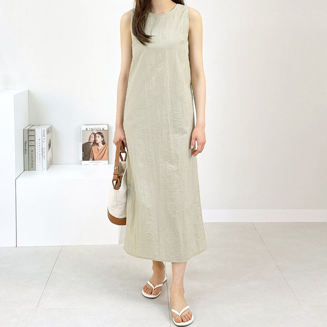 [숏/롱]여성 여름 빅사이즈 로지 바스락 원피스 민소매 나시 롱원피스 S~3XL