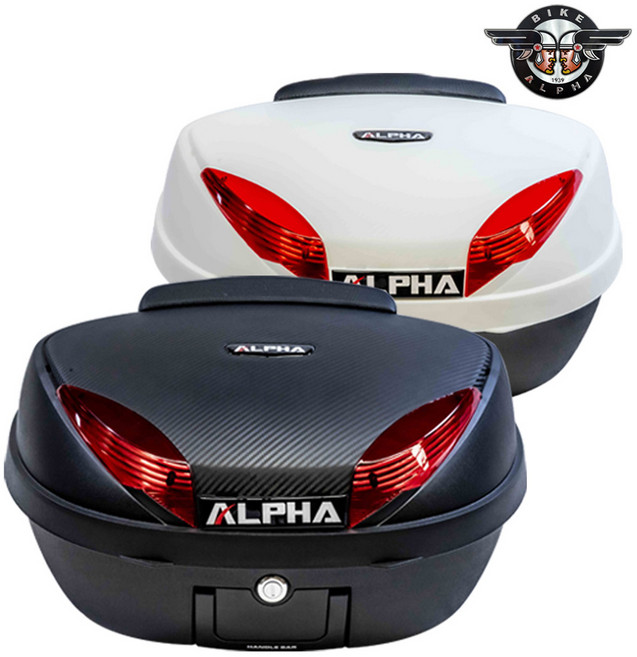라이더알파 오토바이 탑박스 52리터 배달통 배달 박스 가방, 알파 리어백 탑박스 52L(블랙)
