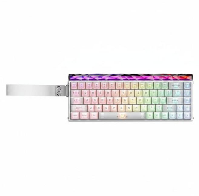 AULA Hero68HE 아우라 독거미 8K 유선 키보드 실버, 퓨어화이트(WHITE), Hero68he/keyboard, 마그네틱축(자석축)