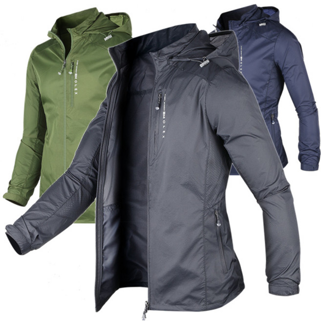 MOLEX 남자 경량 메쉬 바람막이점퍼 아웃도어 남성 후드 캐주얼 점퍼 자켓 방수방풍