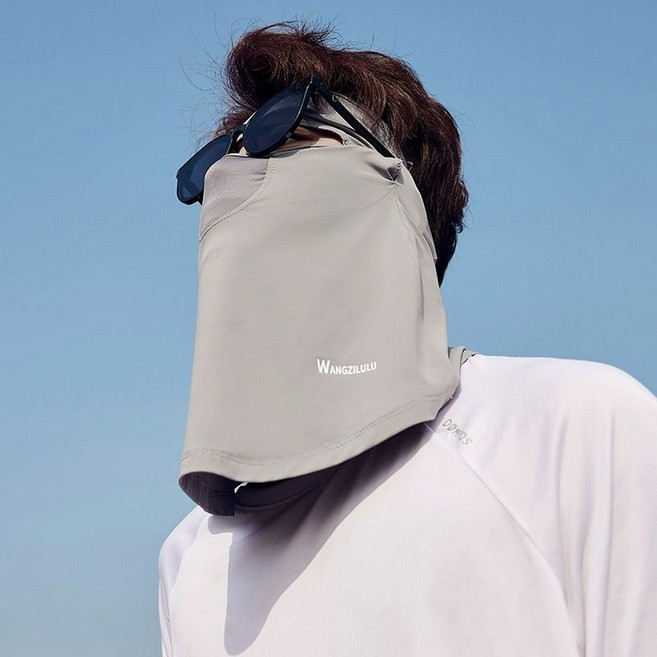 안면 마스크화이트 이마 쿨마스크 얼굴 햇빛가리개 자외선차단 스카프 골프마스크, 813이마보호대-다크그레이, 1개