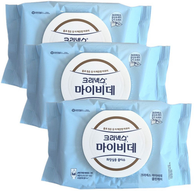 마이비데 캡형 화장실물티슈 60매, 3개, 60개입
