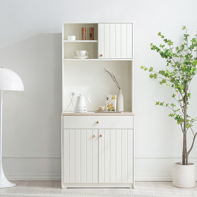 리센트 퐁듀 홈카페 서랍주방수납장 800 상부장세트, 아이보리