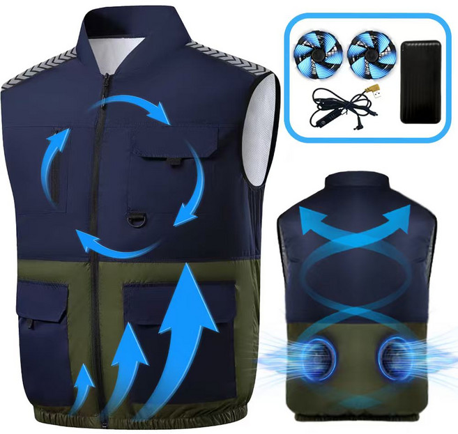 선풍기조끼 20000mAh 충전식 냉풍 경량 남녀공용 등산 낚시 작업복 USB팬