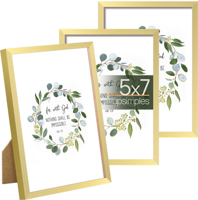 upsimples 인테리어 프레임 액자, 3개, 금색