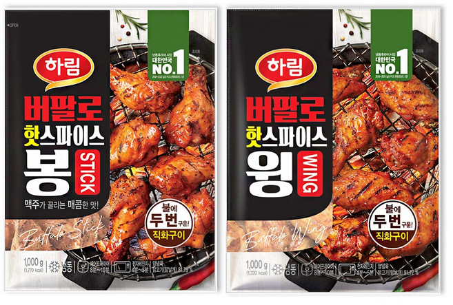 하림 버팔로핫스파이스봉 1kg+하림 버팔로핫스파이스윙 1kg, 단품