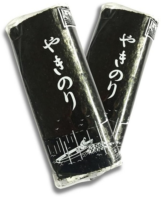 다조 야키노리 김 고급 스시집에서 사용되는 정성스러운 구운 김 지퍼가 달린 지퍼 케이스에 담긴 제품 10매입 2팩 오리지널 손수건 포함, 1개, 1g