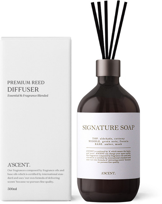 에이센트 네이처 대용량 디퓨저, 시그니처솝, 500ml, 1개