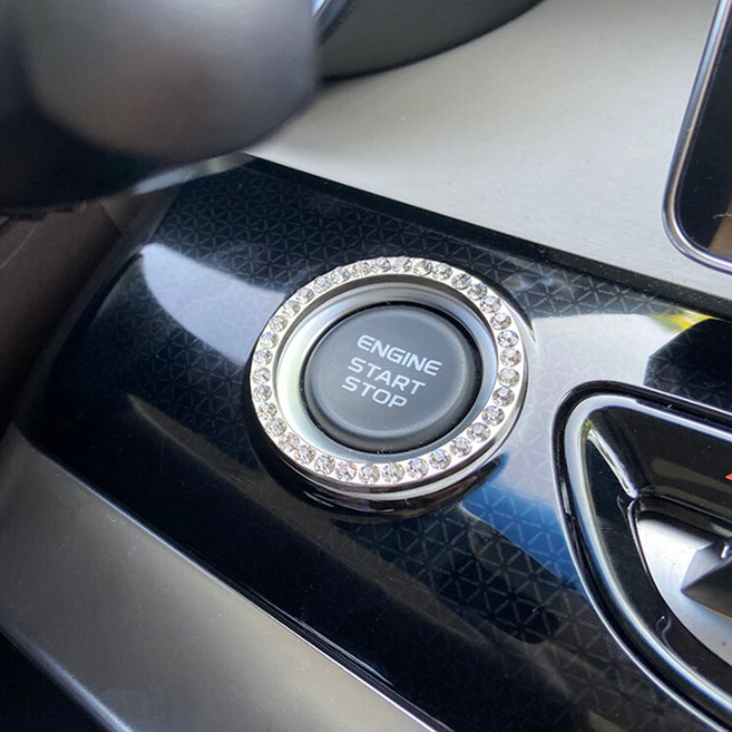 자동차 스타트 버튼 링 튜닝 시동스위치 몰딩 테두리, 화이트CM004349, 1개