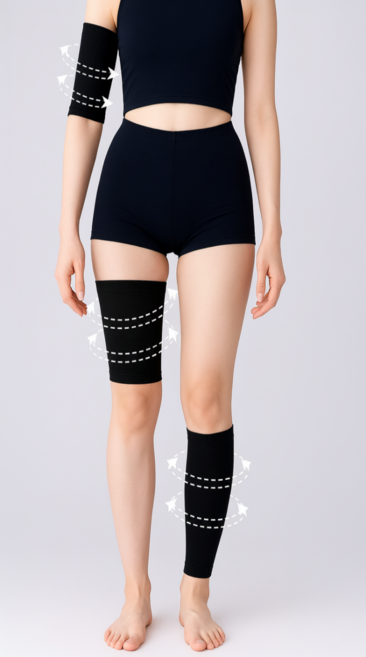 [3종세트] YOIIONFIT 슬리밍 압박밴드 팔뚝 허벅지 종아리 부종 순환 압박 스타킹