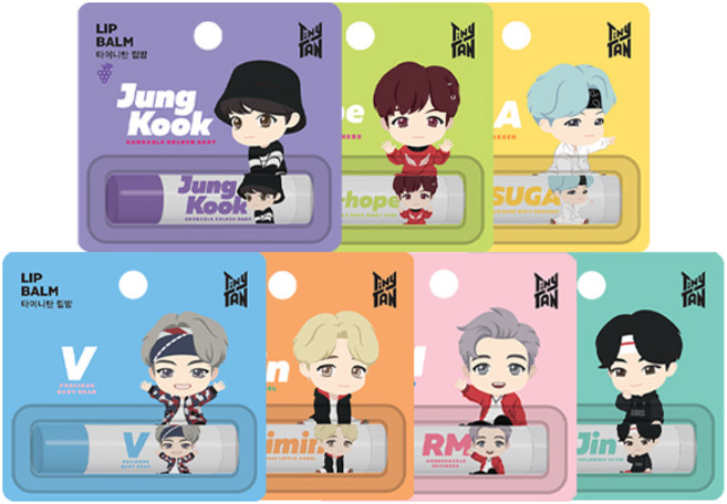 BTS 타이니탄 캐릭터 방탄소년단 립케어 7종 방탄립밤 택1 (재고소진 임박), 4.5g, 1개, JungKook 정국 그레이프