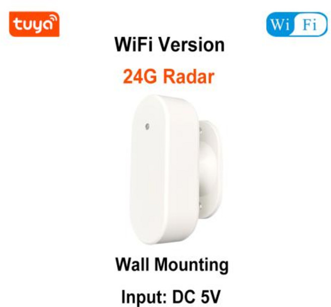 스마트 라이프 지그비 WiFi 인체 감지 센서 24Ghz MmWave 레이더 모션 조도 거리 감지 게이트웨이 필요, 1)WiFi Wall 24G