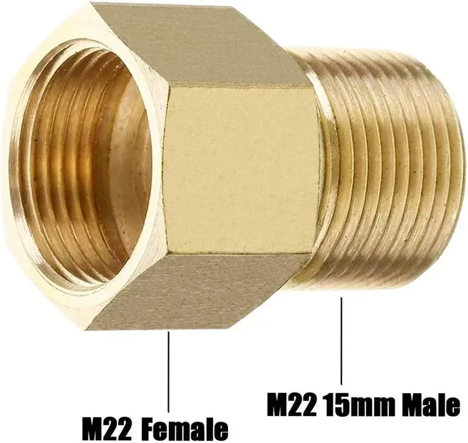 압력 와셔 어댑터 M22 15mm 암-M22 14mm 수 피팅 파워 와셔 커플러에 빠른 연결 호스/건용 액세서리, 01 무색