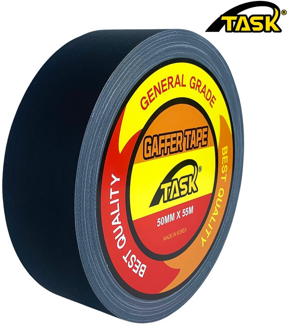 테스크 수출용(국내산) 개퍼테이프 무광 면테이프 50MM X 55M MATT BLACK, 1개