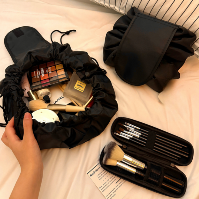 루나오라 심플휴대 대용량 복주머니 화장품 파우치