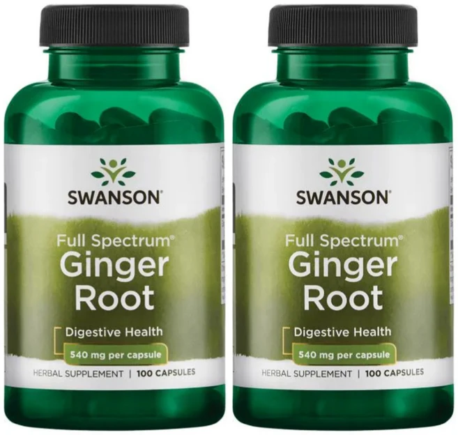 Swanson Ginger Root 생강뿌리 540mg x 100캡슐 2병, 2개, 100정 - 쿠팡