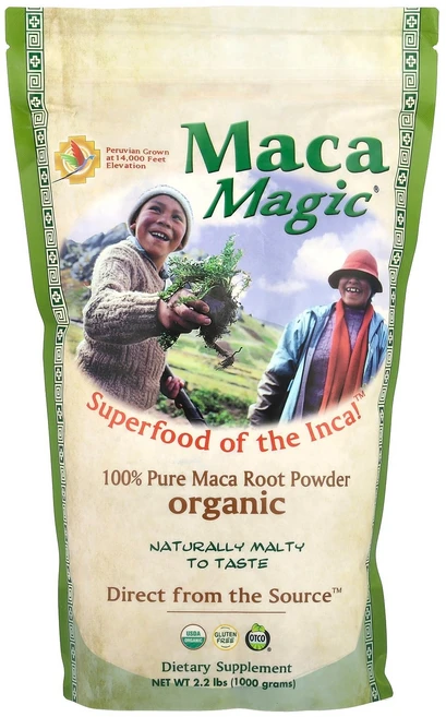 Maca Magic 유기농 100% 천연 마카 뿌리 분말 1 000g(2.2lb) Magic (마카 매직), 1개 - 쿠팡