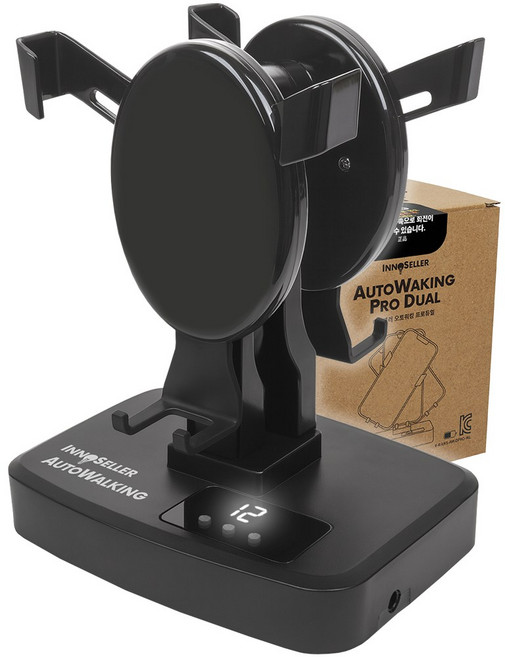 이노셀러 7세대 무선 타이머 자동 만보기 기계 걷기 오토워킹 핸드폰 흔들기, 프로듀얼 맥스블랙(2대 장착), 1개