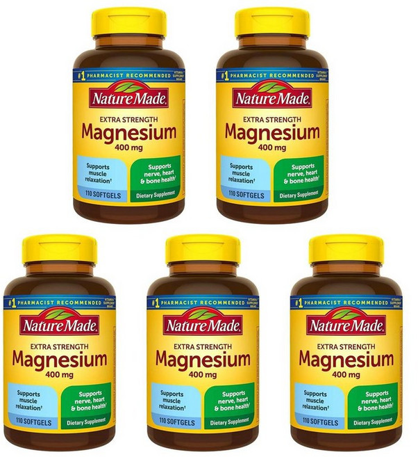 Nature Made 네이처메이드 마그네슘 400mg 소프트젤 110정, 5개