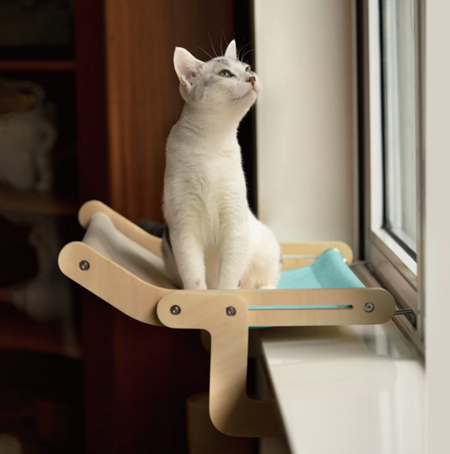 카무라라 고양이 창틀 해먹, 블루그레이, 1개