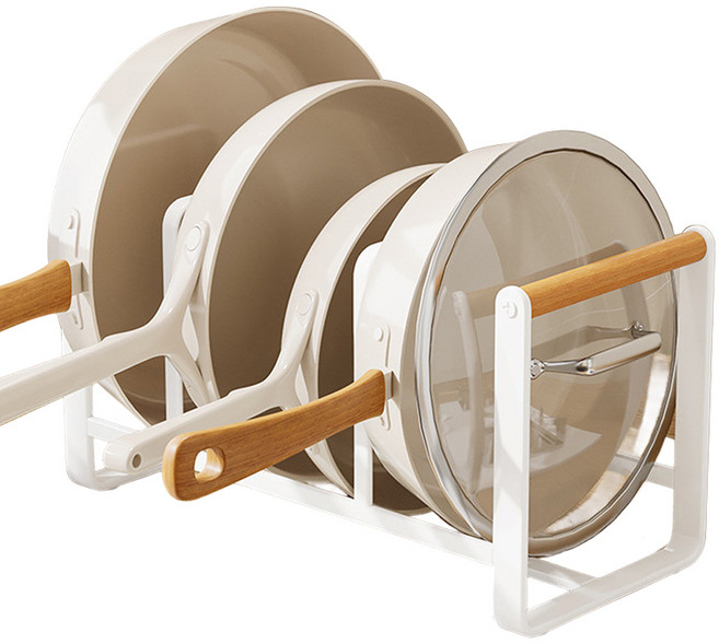 루비코코 거치대 후라이팬 정리대 냄비 주방정리 수납, 우드