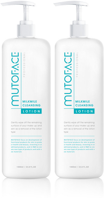 [1+1]뮤토페이스 피부과 대용량 리무버 모공 코피지/블랙헤드 녹이기 밀크마일클렌징로션1000ml, 1L, 2개