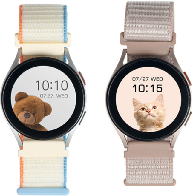 고고플랜 갤럭시 워치 스포츠 루프 스트랩 밴드 시계줄, 14. 크림 + 로즈핑크