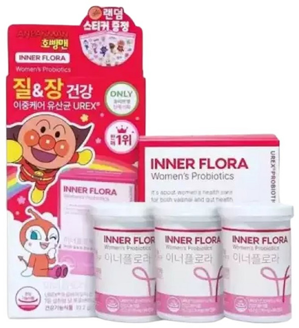 이너플로라 질유산균 UREX 프로바이오틱스 60캡슐 x 3개, 60정