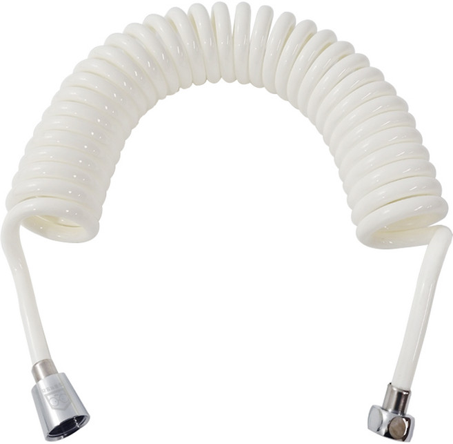 철물팩토리 황동 스프링 호스 꼬불이 샤워기호스, 화이트, 3m