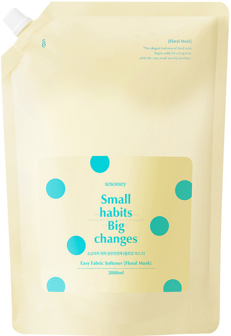 소소이지 실내건조 퍼퓸 섬유유연제 그리너리 머스크 리필, 1개, 2L