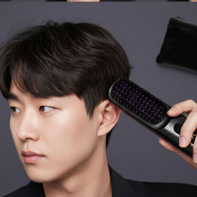 [뽕긋] 더모은 빗고데기 볼륨 브러쉬, 시크 블랙