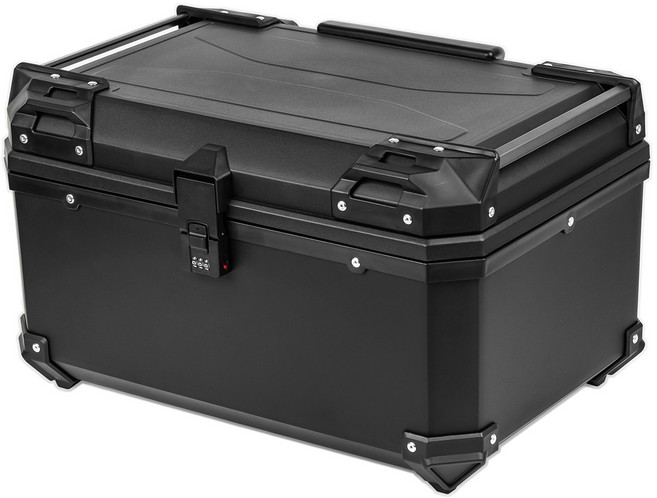 CUBLAND 오토바이 탑박스 65L 등받이 배달통 ABS 슈퍼커브 PCX NMAX 호환, 블랙