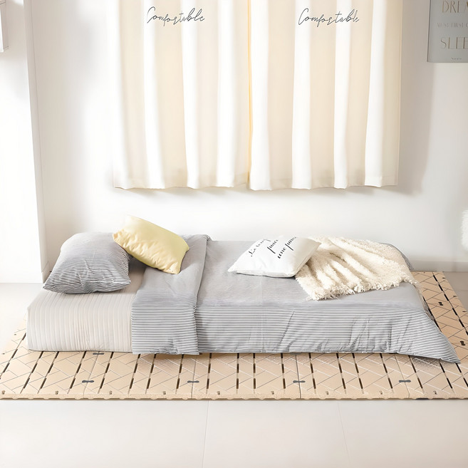 알뜨리 매트리스 받침대 싱글 더블 겸용, 베이지