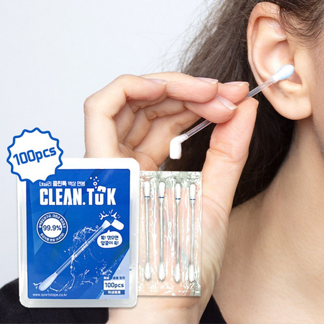 (100개입) 데일리 클린톡 액상 면봉 귀청소 귀청결제 귀세정제 1박스, 1개, 100개입