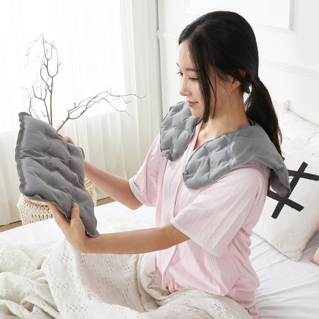 꼼띠아 국산 순면 황토 냉 온 찜질팩 - 어깨 찜질팩 + 다용도 사각 찜질팩 그레이 2종 세트, 1세트, 어깨찜질팩+다용도 사각 찜질팩 그레이 2종세트,1세트